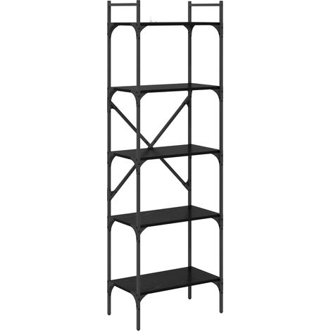 Maison Exclusive - Bücherregal Schwarz Eichen-Optik 56 x 32 x 174