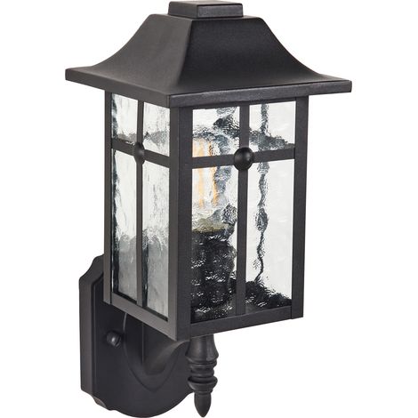 Lámpara de pared moderna para exterior aplique de metal hierro vidrio negro mate Alata