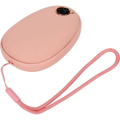 Chauffe-mains 2-en-1 4000mAh, banque d'alimentation portable rechargeable, chaufferette électrique rose, dispositif de chauffage USB, batterie externe pour hiver, cadeau pratique (1/5)