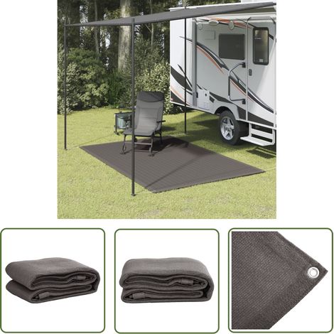 Tapis de caravane - vidaXL Tapis de tente 250 x 200 cm Anthracite - Tapis de terrasse (1/5)