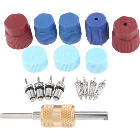 Kit de 17 pièces pour obus de vannes de climatisation, accessoires pour obus de climatisation R12 et R134a, outils de démontage du système de refroidissement (1/5)