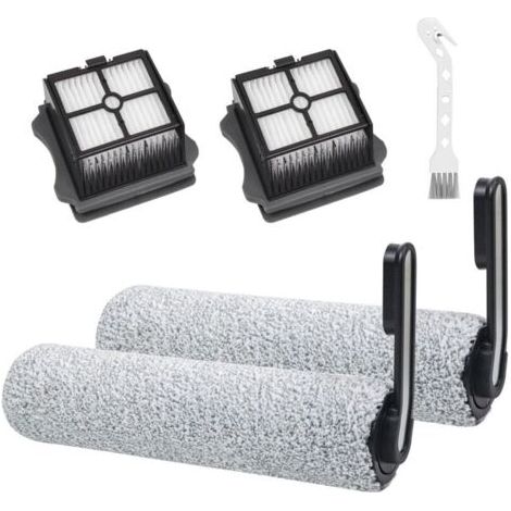 BUNTHAUS Accessoires pour Tineco Floor One S5/S5 Pro/S5 Pro 2/S5 Extreme Dual Pièces de Rechange pour Aspirateur Eau et Poussière Lot de 5 Accessoires-2 Rouleaux de Brosse,2 Filtres de Rechange