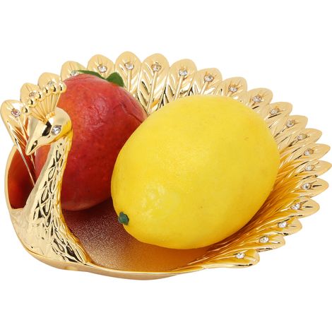 Assiette de Présentation Métal Paon pour Apéritifs, Plateau Décoratif Élégant pour Cadeau (1/5)