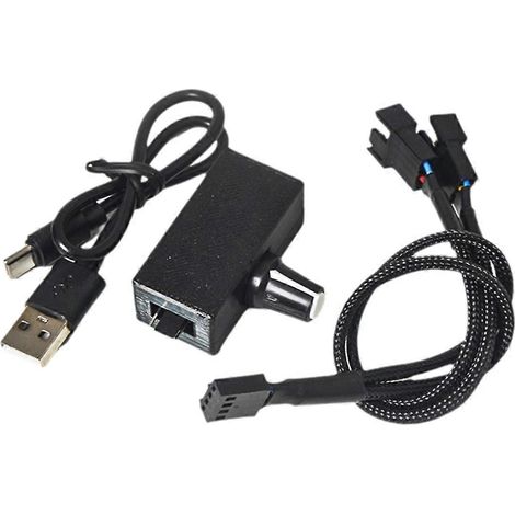 Régulateur de ventilateur PWM 4 broches 12 V avec câble adaptateur 1 vers 2 (1/5)