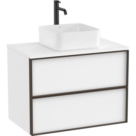 Meuble "INSPIRA" 800 - 2 tiroirs pour vasque à poser (non incluse) - Blanc Mat - Roca (1/2)