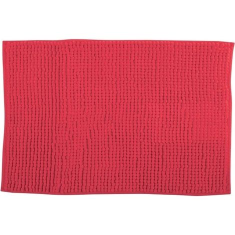 Tapis de bain Microfibre CHENILLE 50x80cm Rouge MSV