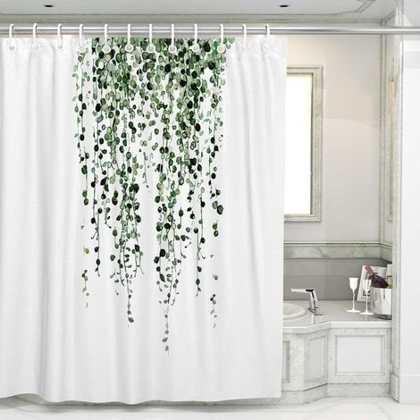 Strapazierfähiger, wasserdichter, geruchloser und maschinenwaschbarer Duschvorhang aus Stoff, 180 x 180 cm (1/5)