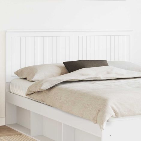vidaXL Testiera con testiera Bianco 160 cm Legno multistrato (1/5)