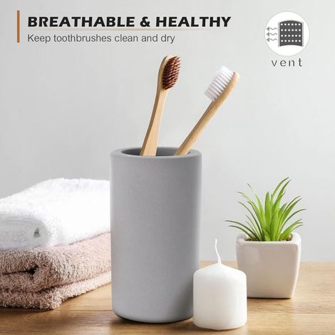 Organisateur Salle De Bain Porte-Brosse À Dents Diatomite Séchage Rapide Support Dentifrice Pinceaux Maquillage Rasoirs (1/4)