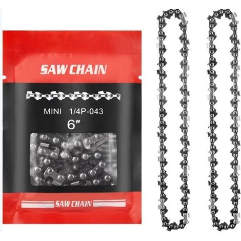 2pcs chaînes de remplacement pour 6 pouces mini tronçonneuse electrique, chaine tronconneuse 37 maillons d'entraînement (1/5)