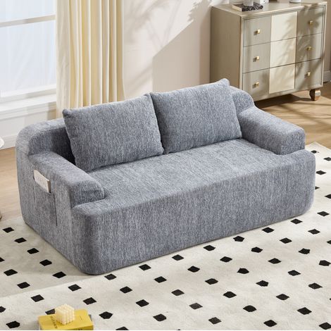 Modulares 2-Sitzer-Sofa 171x92x64 cm, grauer Stoff, ohne Montage – MEUBLIV (1/5)