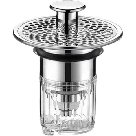 Bonde de Lavabo Universelle à Poussoir avec Filtre Anti-Colmatage (1/5)
