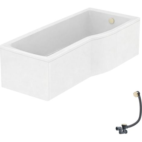 IDEAL STANDARD Connect Air 170 x 80 cm Bañera/Ducha derecha + Delantal + Desagüe - Dorado