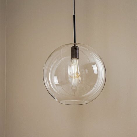 [GEBRAUCHT] B-Ware Hängeleuchte Sphere XL Nowodvorski mit Glasschirm transparent schwarz 40W E27 (1/2)