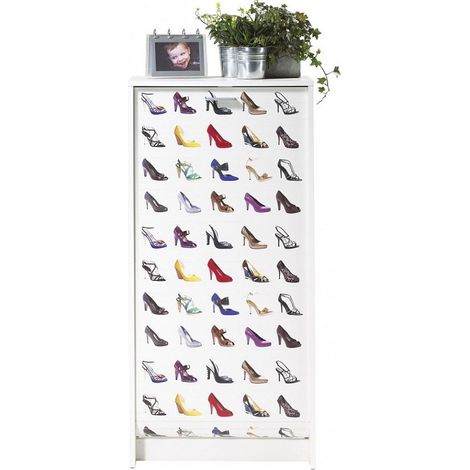 Meuble à chaussures blanc rideau chaussures 21 paires Shoot 58cm (1/5)