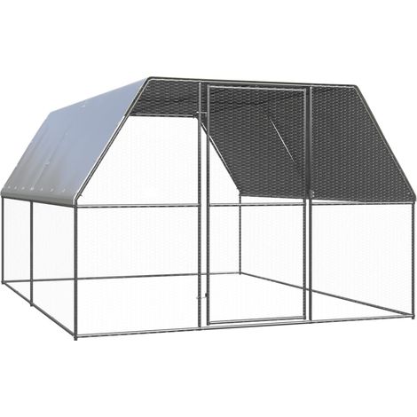 Jaula gallinero de exterior de acero galvanizado 3x4x2 m vidaXL