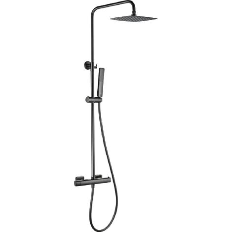 Conjunto ducha termostático Toscana black gun metal [ IMEX® ] (1/2)