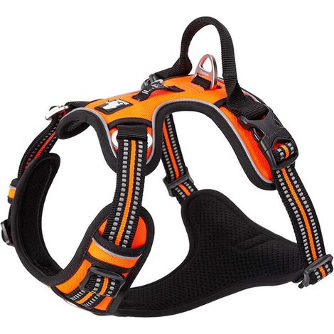 Harnais pour Chien Anti-Traction Réglable et Réfléchissant Gilet Confortable avec Poignée pour Chiens de Petite Moyenne et Grande Taille (1/5)