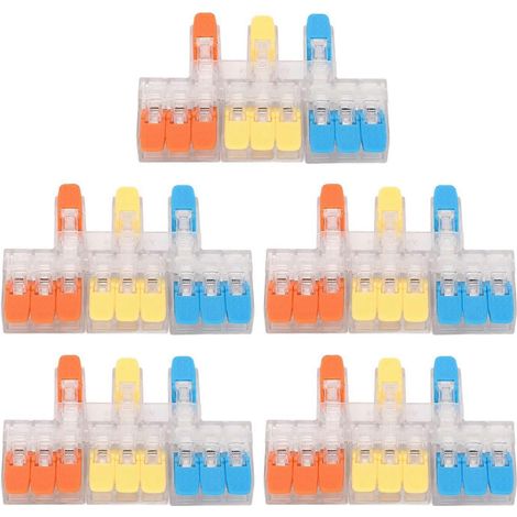5-teiliges Set Hebel-Drahtverbinder 3 bis 9 Schnellverdrahtungskabelverbinder Steck-Leiterklemmenblock