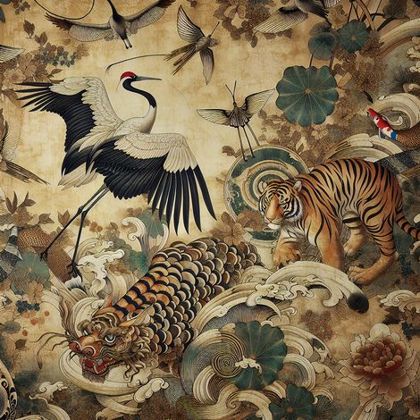 Papier peint panoramique - Animaux - 130 cm x 130 cm (1/2)