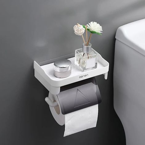 Porte-papier toilette mural gris pour salle de bain (1/5)