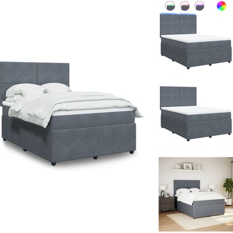 Sommier à lattes de lit et matelas Gris foncé 140x190cm Velours - Sommier À Lattes De Lit - Sommiers À Lattes De Lit - Lit - Meuble De Chambre À Coucher (1/5)