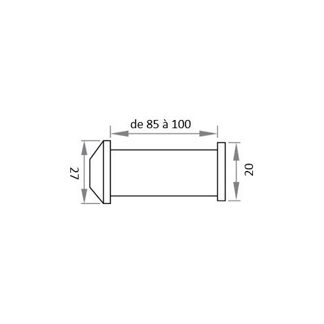 Microviseur pour porte de 60 à 80mm et 85 à 100mm diamètre 12mm laiton poli - HERACLES - MICRO-31