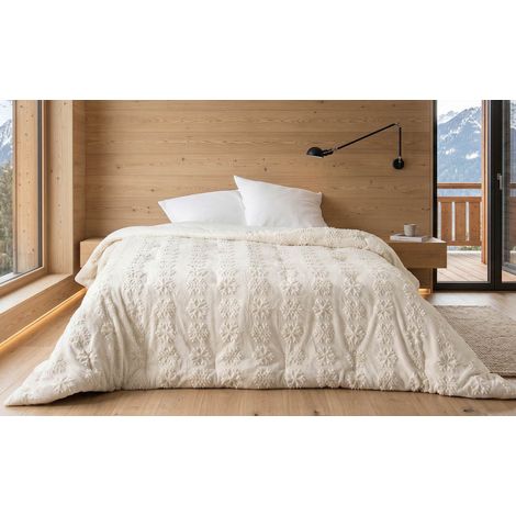 Jeté de lit Flocon 230 x 250 cm écru - 230x250cm - Ecru (1/2)