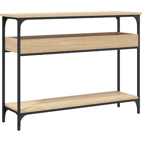 Table console，Table d'appoint，Bout de canapé，Meuble d'entrée avec étagère Chêne Sonoma 100 x 29 x 75 cm Bois d'ingénierie