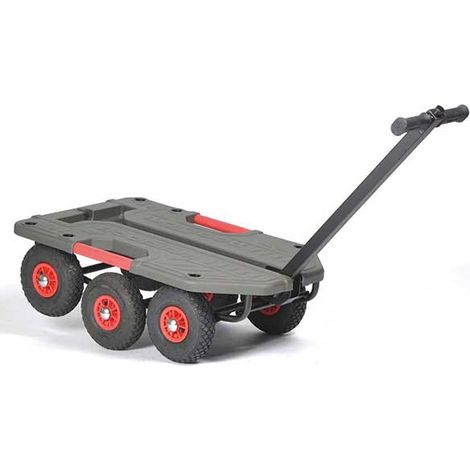 Carrello fuoristrada senza sponde - Ruote antiforatura - Carico max 250 kg - M-SUPERHOND-CT