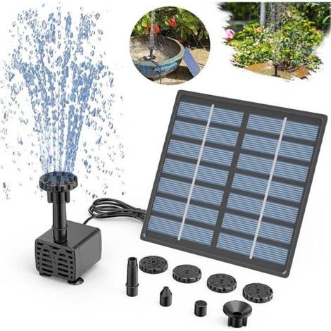 Solarbrunnen Schwimmende Teichpumpe mit 8 Düsen 12 x 12 cm Wasserbrunnen Kleiner Brunnen Brunnenpumpe für Garten, Teich, Schwimmbad oder Vogelträ (1/5)