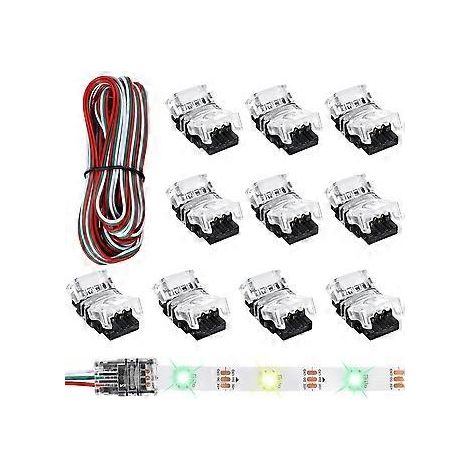 10-mm-LED-Streifen-Steckverbinder mit Stiftleiste, passend für WS2811, WS2812B und SK6812, lötfrei, mit 5 Metern Länge.