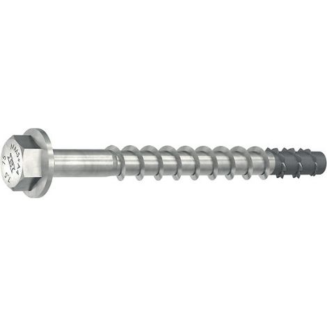 Vis ancrage béton MULTI-MONTI Plus inox A4 tête hexagonale avec embase SW13. 10x75 mm perçage 8mm boîte de 25 pièces - HECO SCHRAUBEN (1/3)