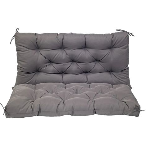 Coussin de banc de jardin, matériau imperméable, rembourrage doux, gris foncé, 100x100CM (1/2)