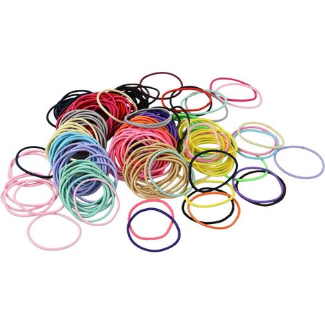 200 Elastique Cheveux Fille Multicolores, Élastiques Sans Métal en 20 Couleurs, 4.5 cm, Favorisants pour Femmes et Filles, Grand Set avec Pochette de Rangement (1/5)