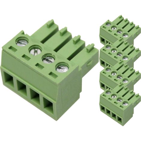 BeMatik - Connecteur femelle pour circuit imprimé 4 bornes 3,81mm paquet de 5 (1/5)