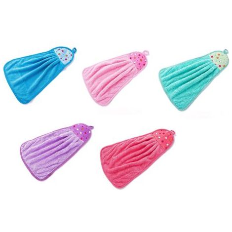 Lot de 5 essuie-Mains Doux pour Cuisine ou Salle de Bain, Serviette en Polaire Corail Qui Peut être Suspendue pour Un séchage Rapide, Forte capacité d'absorption d'eau