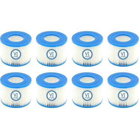 Spa Filter VI Swimming Pool Replacement Filter Cartridges for Bestway Flowclear for Swimming Pool Filter for Bestway VI, for Miami, for Vegas, for Monaco Size 6-58323 (8 PCS)