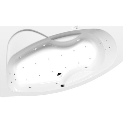 Baignoire balnéo MAMBA L, 160x95x44cm, Highline Hydro-Air, chrome (1/4)