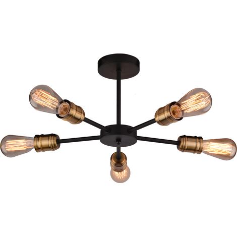 Lustre Candellux Goldie 35-55767-Z noir/laiton 5xE27 (1/2)