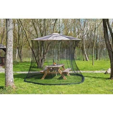Zylindrisches Moskitonetz für Sonnenschirme - INFACTORY - Maschenweite 220 - 330 x 250 cm (1/4)