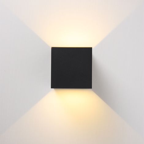 Lampe murale extérieure design simple K noire 5W IP65 étanche compacte minimaliste