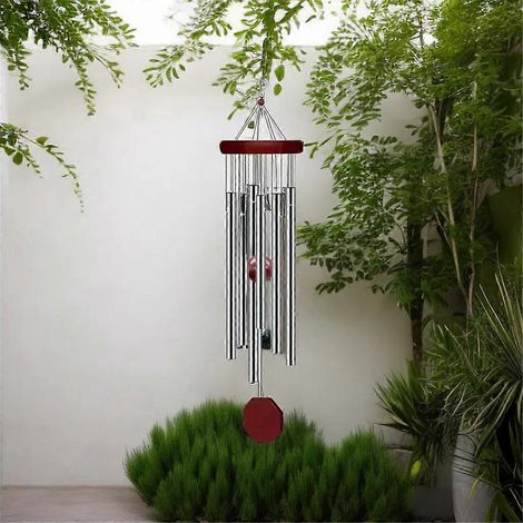 Lot de 2 carillons éoliens commémoratifs d'extérieur, grand format, avec 6 tubes accordés-- (1/5)