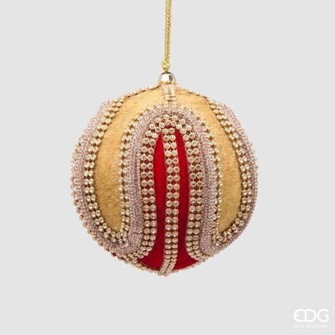 EDG Enzo De Gasperi Pallina di Natale Red Gold Ø10 cm – Addobbo Natalizio (1/4)