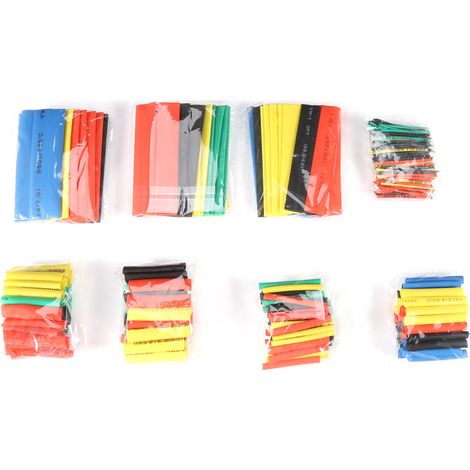 328 gaines thermorétractables 2:1 de couleurs assorties pour câbles et fils électriques (1/5)