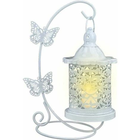 Bougeoir en métal, évider Cage à Oiseaux Suspendus Chandelier Lanterne Vintage photophore décoration en Fer pour Mariage, centres de Table LO-Ron (1/5)