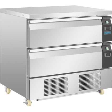 Soubassement double réfrigération 2 tiroirs Série U 4x GN 1/1 - Polar