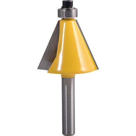 Fraise à chanfreiner et chanfreiner à 22.5 degrés, Fraise à chanfreiner à extrémité en carbure de tungstène avec queue de 1/4 pouce, Fraise à bois (queue de 1/4"à 22.5 degrés) (1/5)