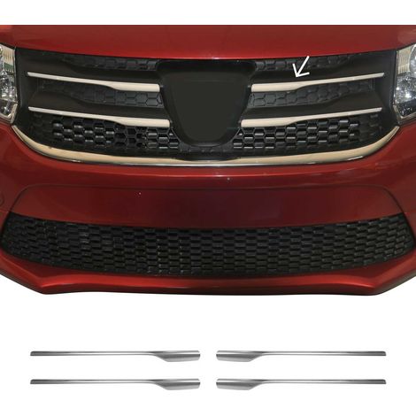 Moulure de Grille de Calandre Compatible avec Dacia Logan 2012-2016, Garniture Baguette de Calandre en Acier Inoxydable Argent (1/5)