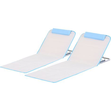 klappbare Sonnenliegen mit verstellbarer Rückenlehne und Tragetasche, 48 x 134 x 36–45 cm, Beige